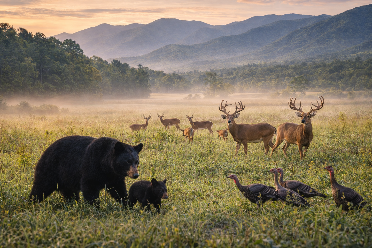 Morning mist at Cades Cove
